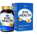 HUJ Eye Health supplement front view bottle and box packaging