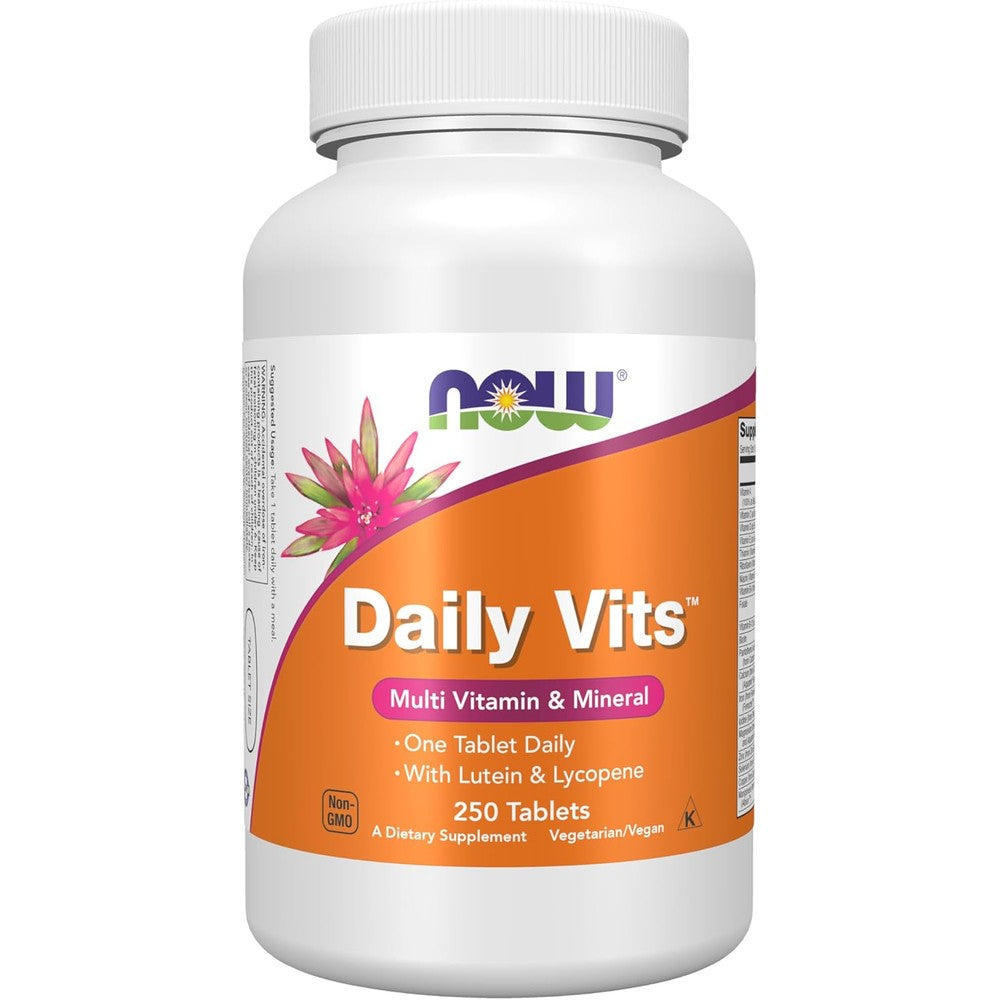 NOW Foods Daily Vits 250 Tablets front label view for daily nutritional support