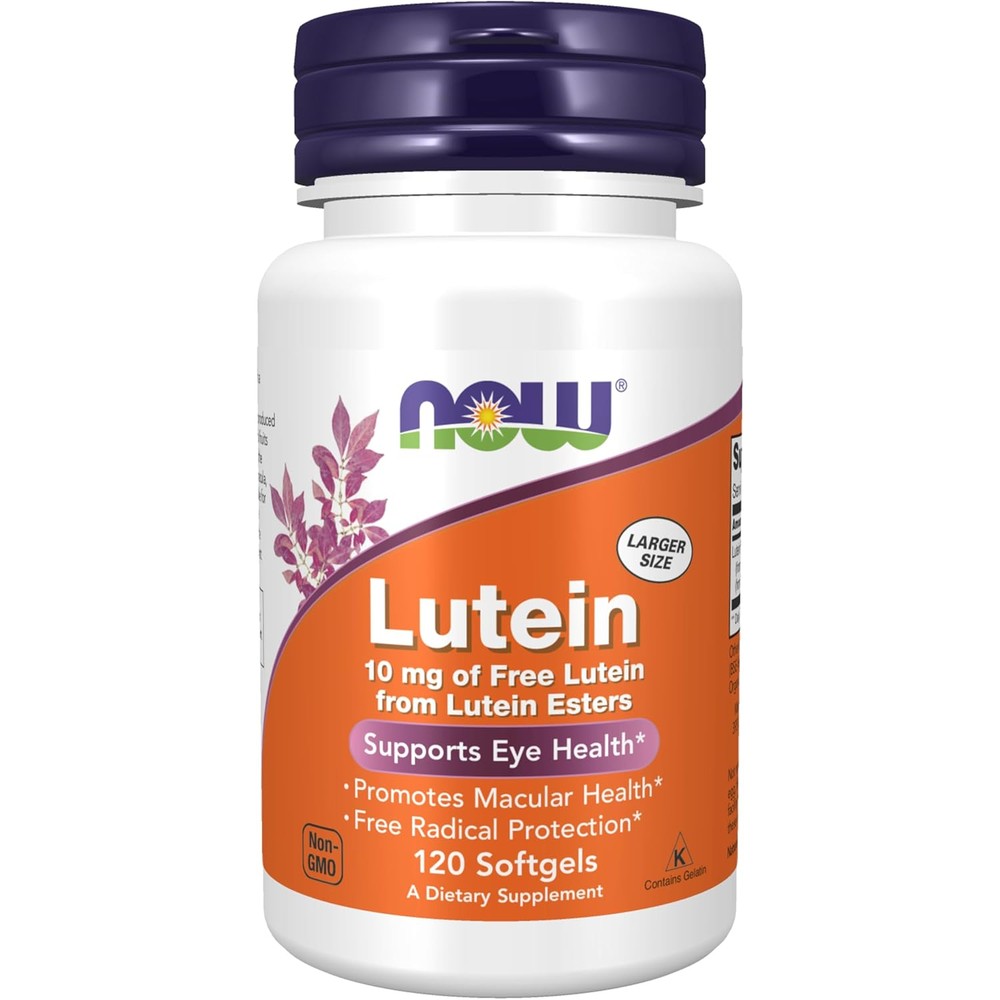 Now Foods Lutein 10 Milligrams softgels bottle front view