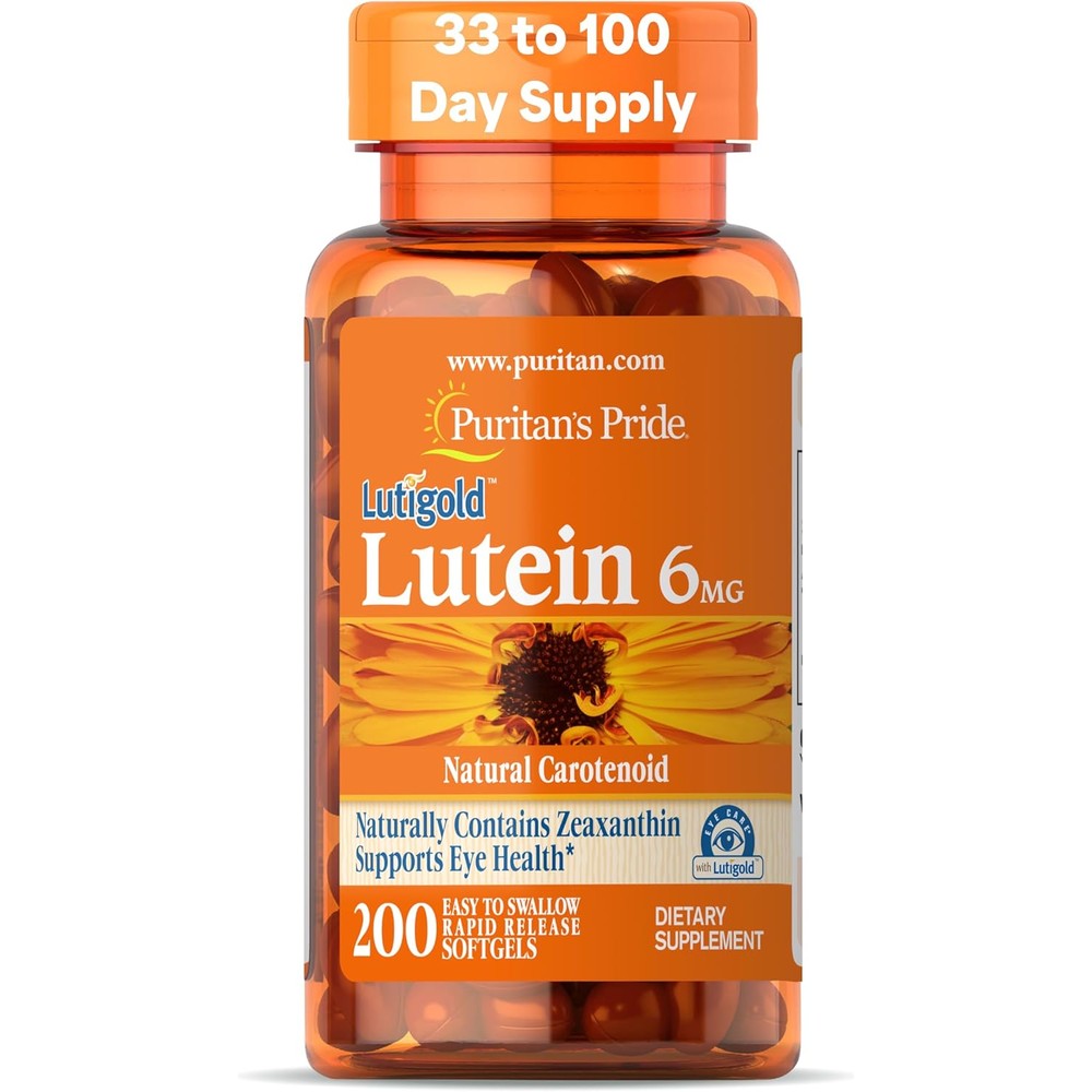 Puritan's Pride Lutigold Lutein 6mg front view of the bottle