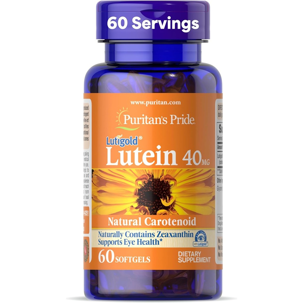 Puritan's Pride Lutigold Lutein 40mg with Zeaxanthin front bottle view