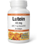 Natural Factors Lutein 40 Milligrams Softgels front view antioxidant support bottle