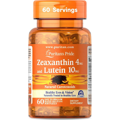 Puritan's Pride Zeaxanthin and Lutigold Lutein bottle front view
