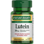 Nature's Bounty Lutein Eye Health Supplements 20 Milligrams 40 Softgels front view bottle