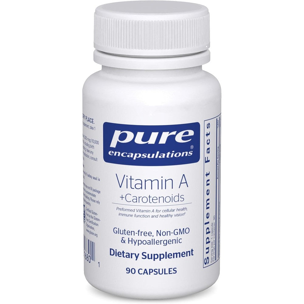 Pure Encapsulations Vitamin A and Carotenoids bottle front view for eye health