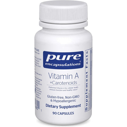 Pure Encapsulations Vitamin A and Carotenoids bottle front view for eye health