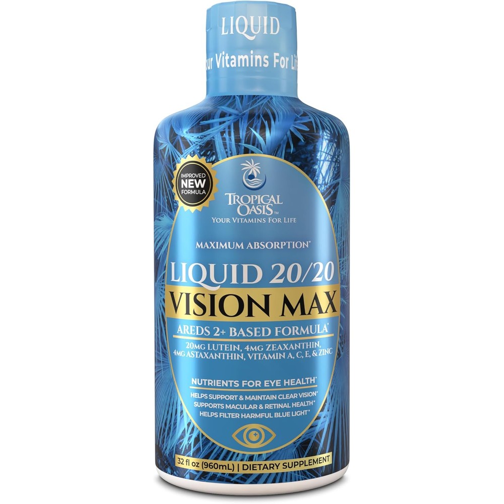 Tropical Oasis Liquid 20/20 Vision Eye Vitamin Formula bottle front view