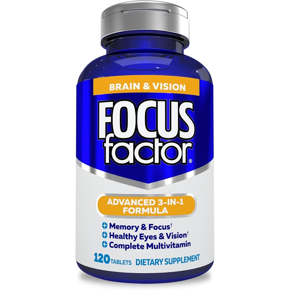 Focus Factor Brain and Vision 120 tablets front view