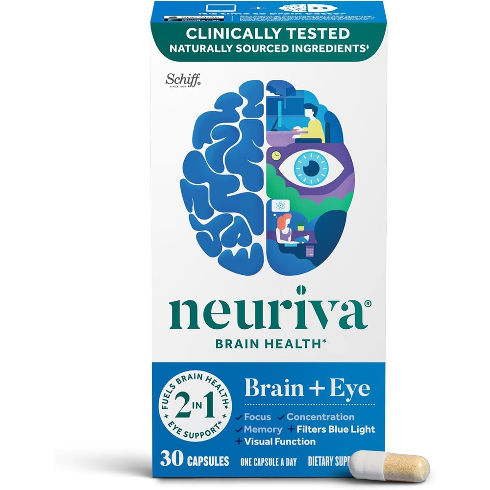 Neuriva Brain Plus Eye supplement front view box