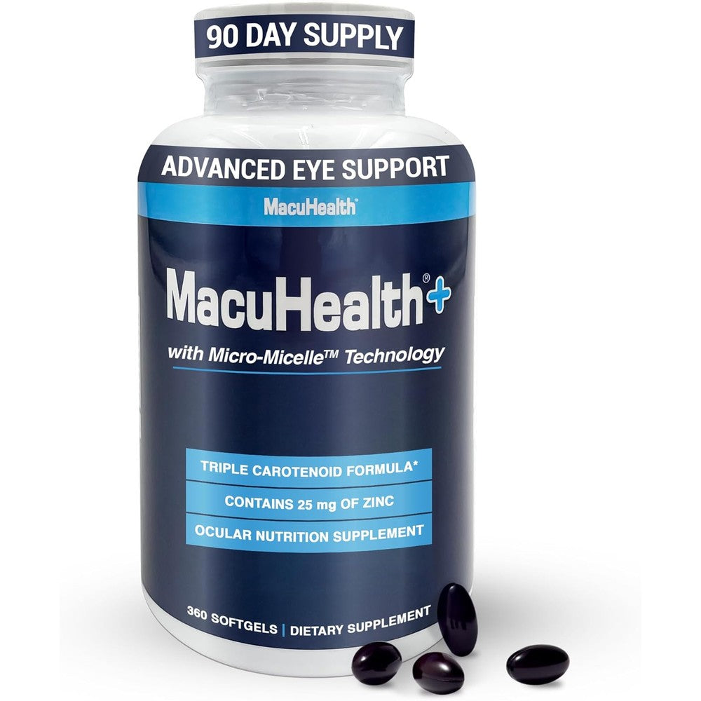 Macuhealth Plus+ Eye Vitamins Supplement bottle front view