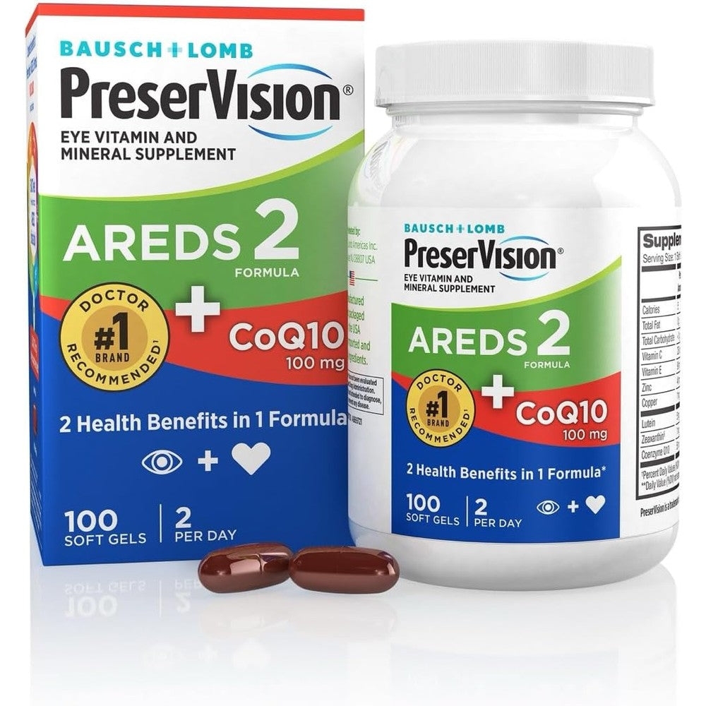 PreserVision AREDS 2 Eye Vitamin And Mineral Supplement front view bottle packaging