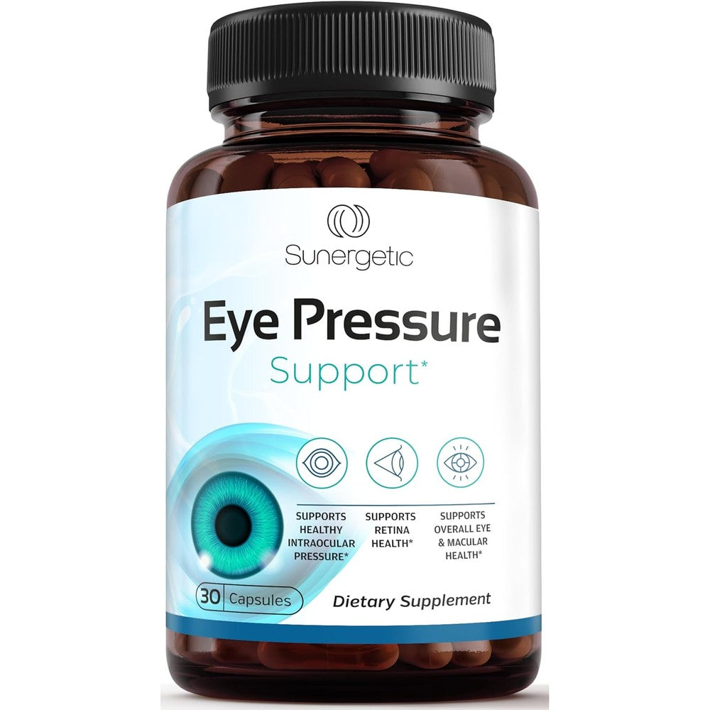 Sunergetic Premium Eye Pressure Support Supplement front bottle view