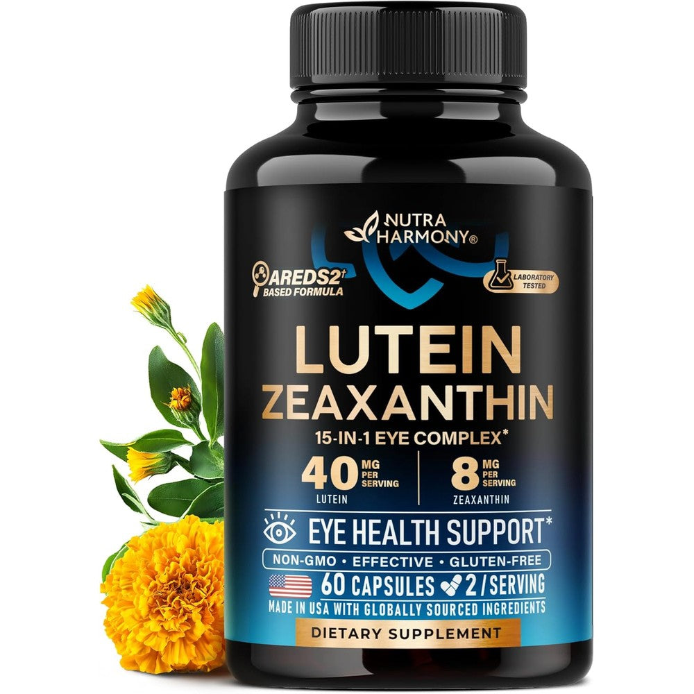 Nutraharmony Eye Vitamins Lutein and Zeaxanthin front bottle view