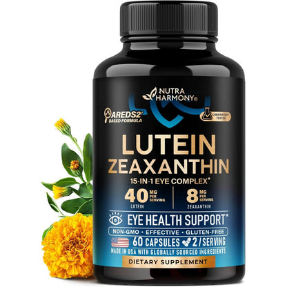 Nutraharmony Eye Vitamins Lutein and Zeaxanthin front bottle view
