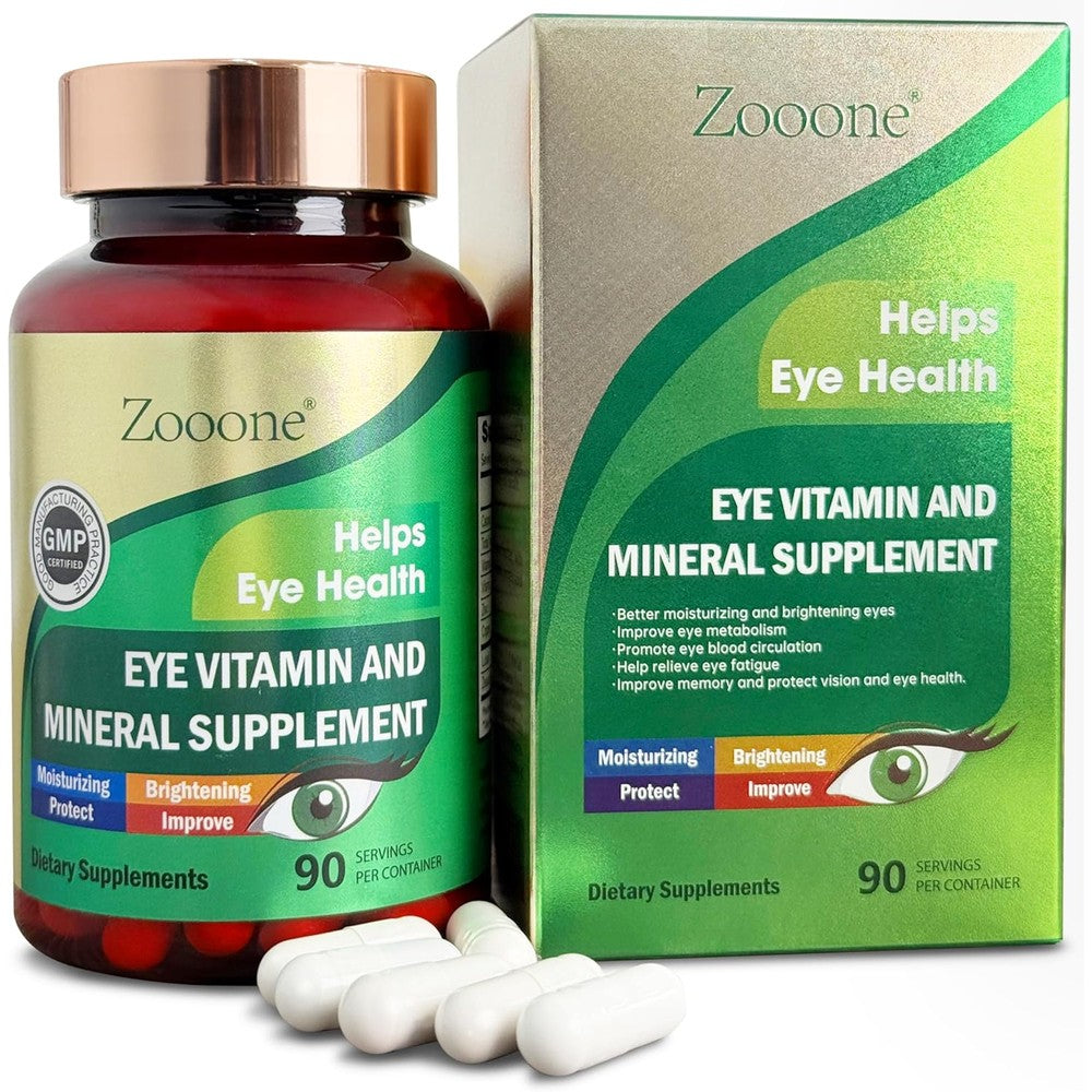 Zooone Lutein and Zeaxanthin Eye Vitamins front view bottle packaging