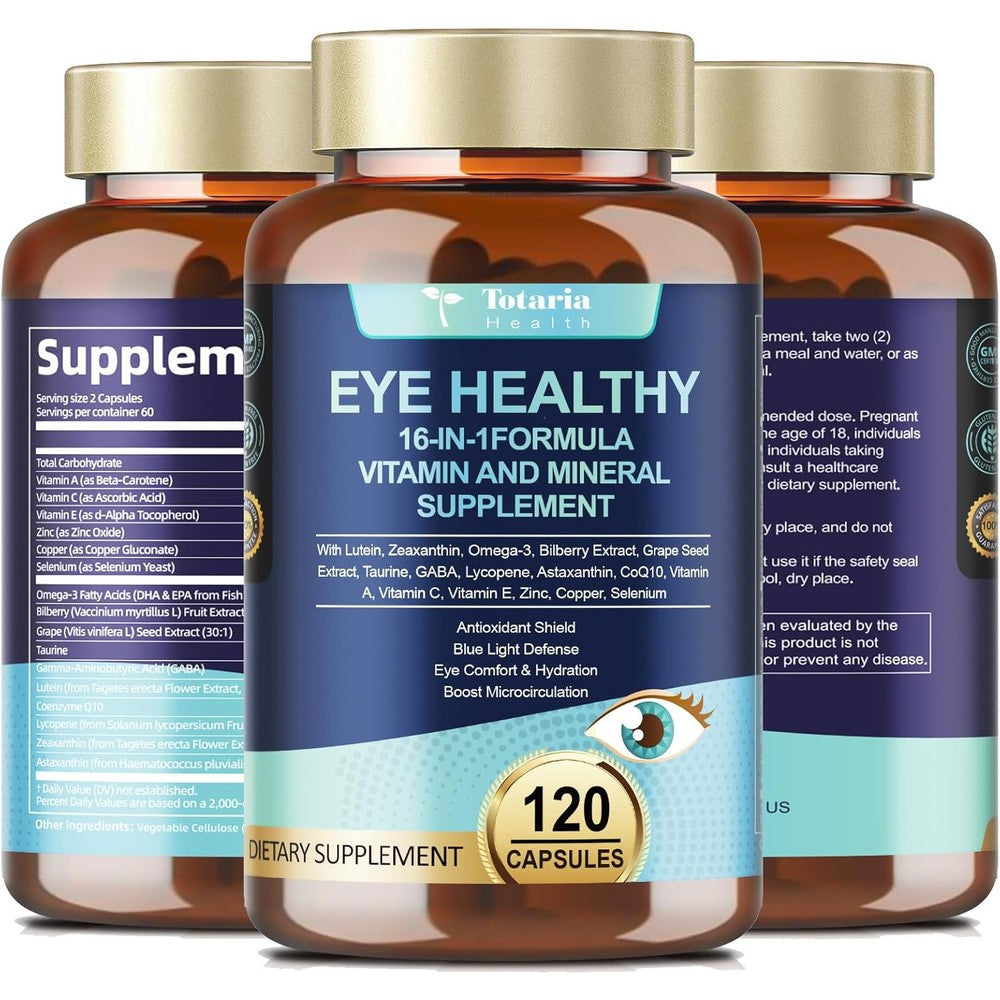Totaria AREDS 2 eye vitamins 120 capsules front bottle view