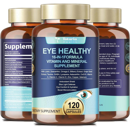Totaria AREDS 2 eye vitamins 120 capsules front bottle view