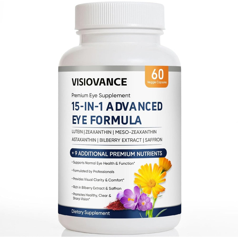 Megacephalus VisioVance 15 in 1 Advanced Eye Formula front of bottle
