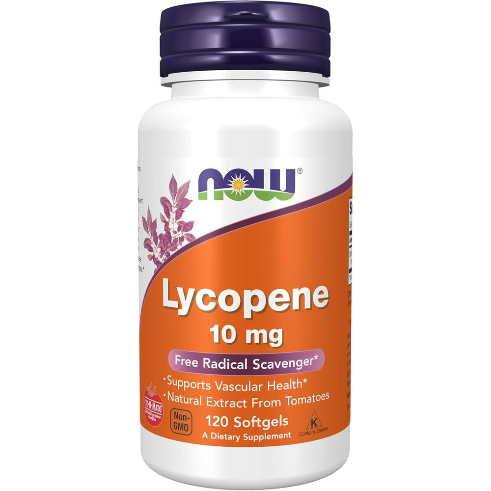 Now Foods Lycopene 10 mg 120 Softgels front product bottle view
