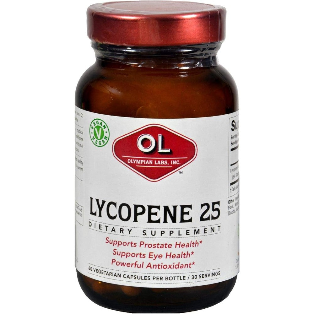 Olympian Labs Lycopene 25mg antioxidant supplement bottle front view