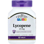 21st Century Lycopene 25 mg Tablets front view bottle antioxidant supplement