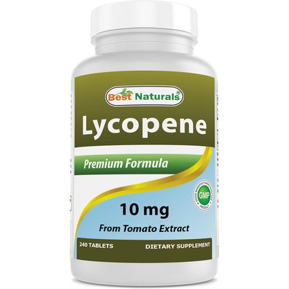Best Naturals Lycopene Tomato Extract 10 mg 240 softgels front view bottle for antioxidant wellness