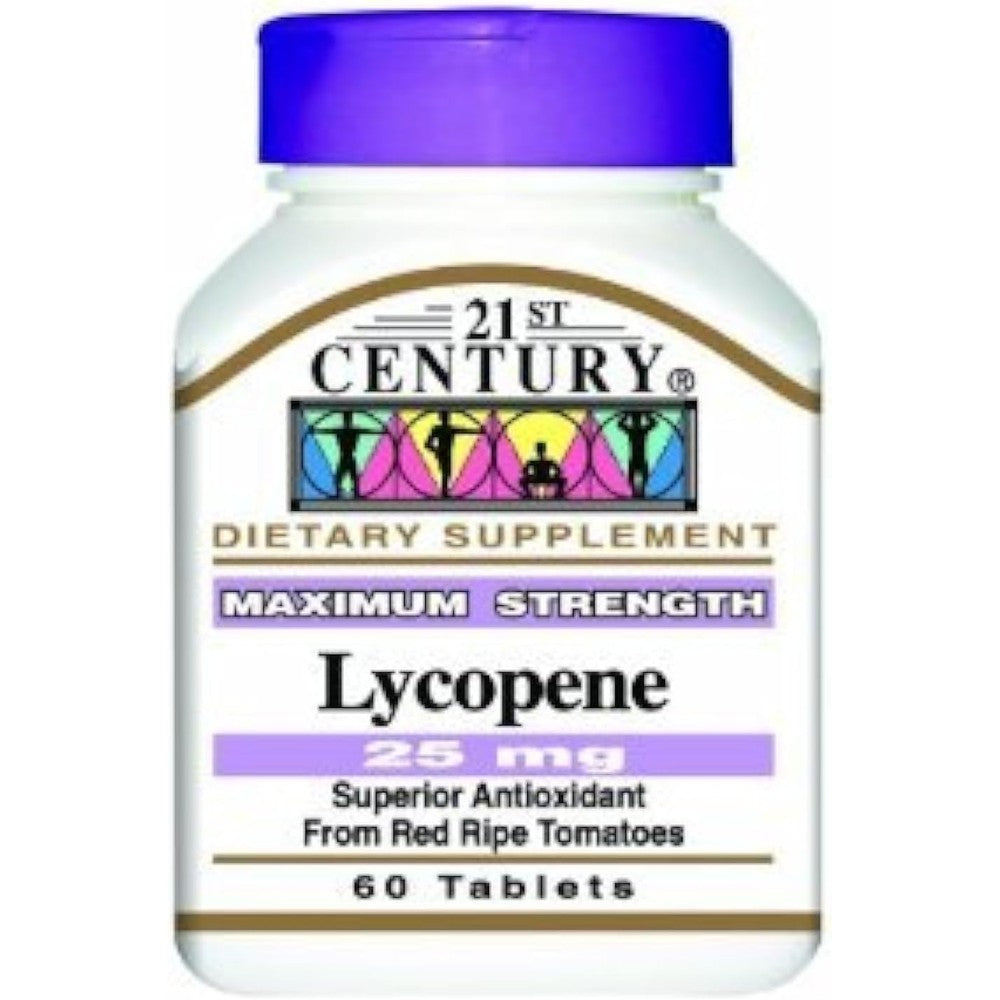 21st Century Health Care Lycopene Maximum Strength 25 mg Triple Value Pack front view bottle for antioxidant support