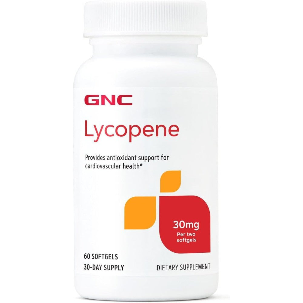 Gnc Lycopene 30mg softgels bottle front view packaging supplement