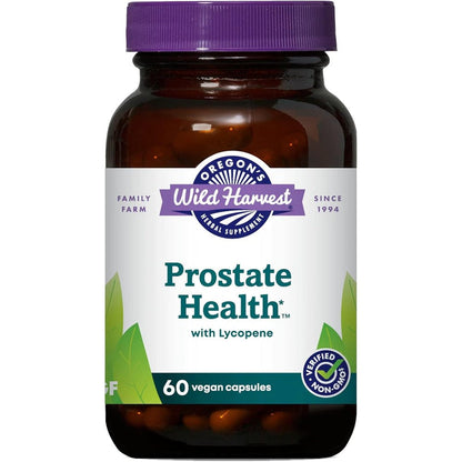 Oregons Wild Harvest Prostate Health with Lycopene 60 capsules front bottle view