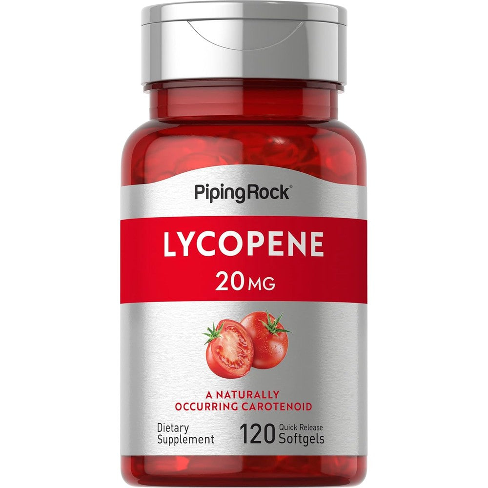 Piping Rock Lycopene 20mg 120 softgels bottle front view authentic antioxidant supplement