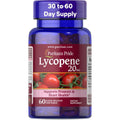 Puritan's Pride Lycopene 20 mg front view bottle packaging
