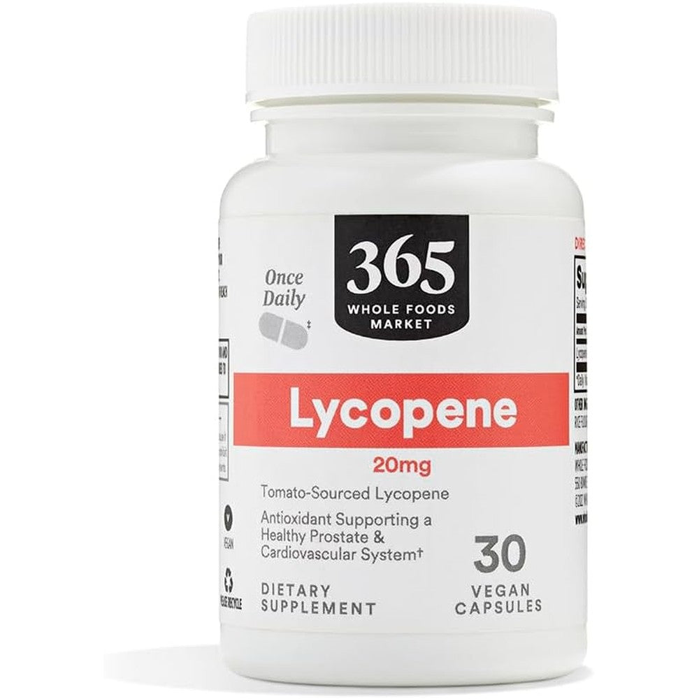 365 By Whole Foods Market Lycopene 20 mg front view supplement bottle