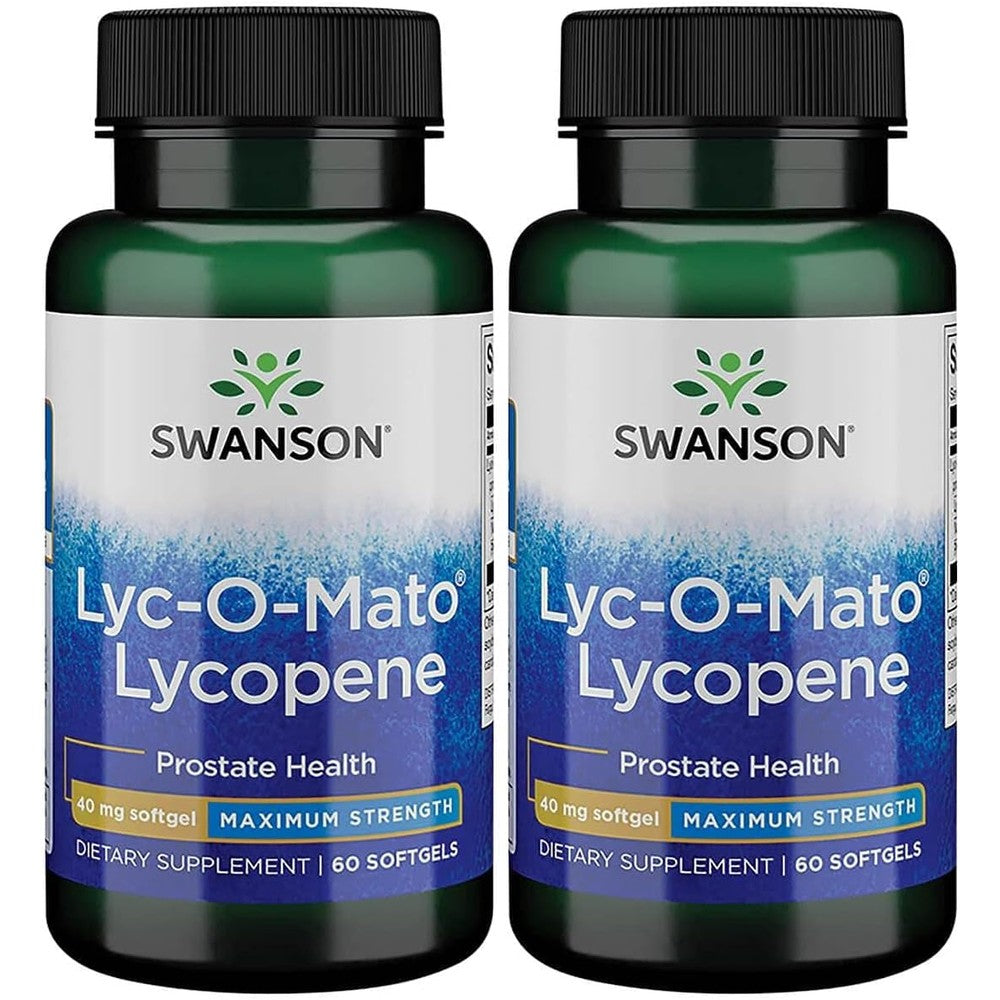 Swanson Super Strength LycoMato Lycopene forty milligrams front view of bottles
