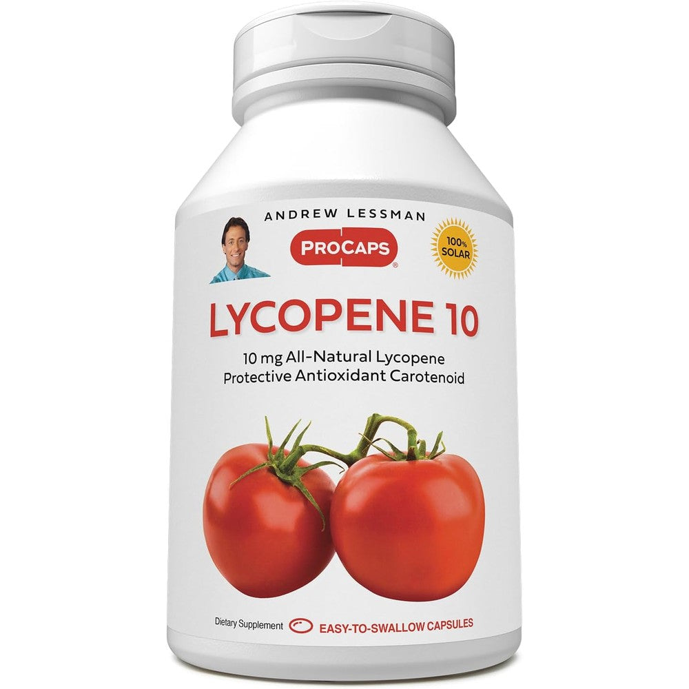 Andrew Lessman Lycopene 10 Milligrams front view bottle for prostate health support.