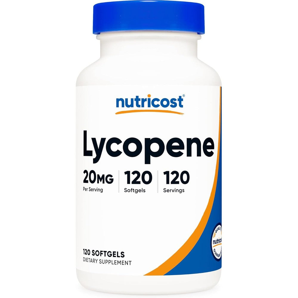 Nutricost Lycopene 20mg softgels front bottle view
