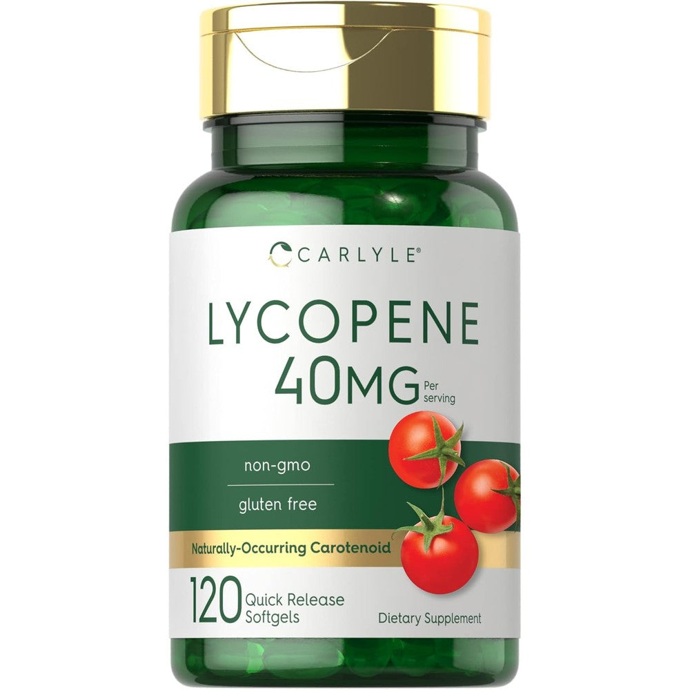 Carlyle Lycopene 40 Milligrams Softgels front product bottle view antioxidant supplement