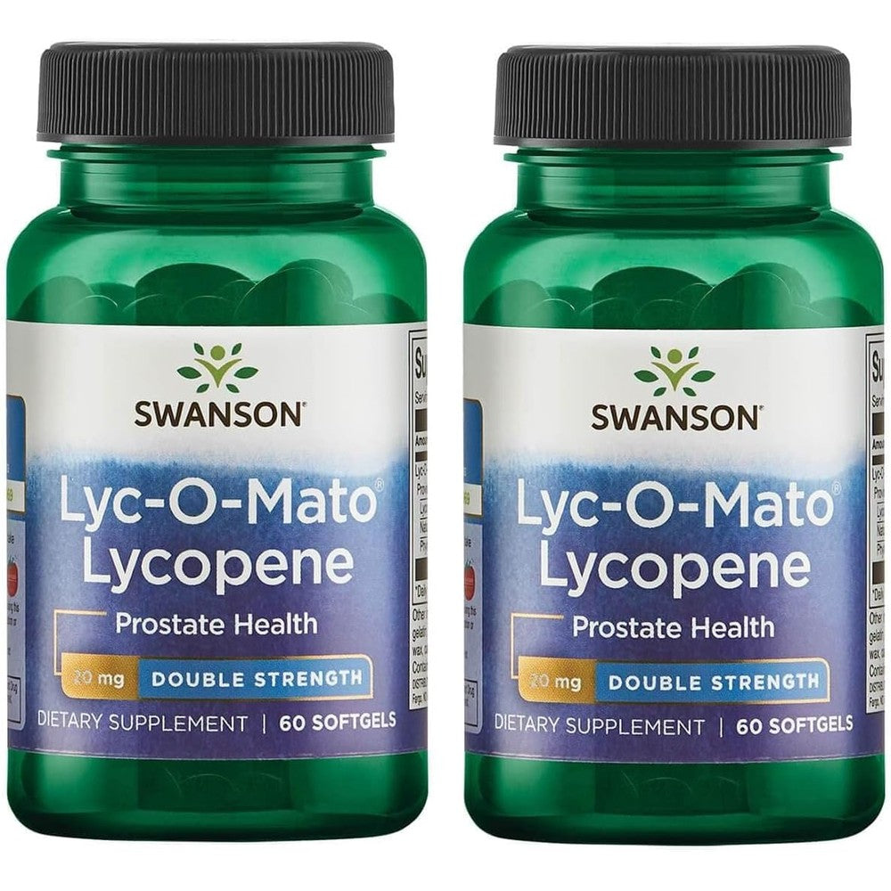 Swanson Double Strength Lycomato Lycopene twenty milligrams two pack bottle front view