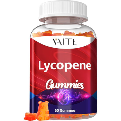 VAITE Lycopene 75mg Gummies bottle front view displaying the red label for antioxidant support.