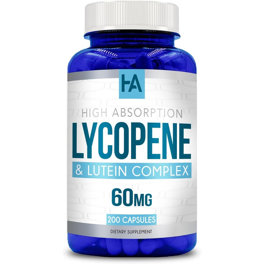 Healing Awakening Lycopene and Lutein Complex bottle front view showing capsule count