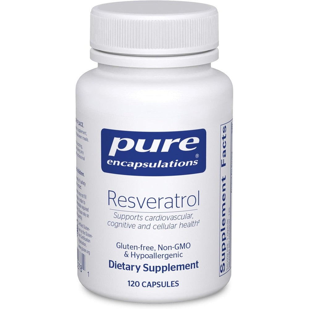 Pure Encapsulations Resveratrol 120 capsules bottle front view