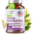 Purity Labs trans resveratrol supplement bottle front view organic antioxidant