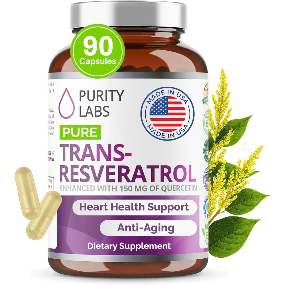 Purity Labs Trans Resveratrol Supplement bottle front view