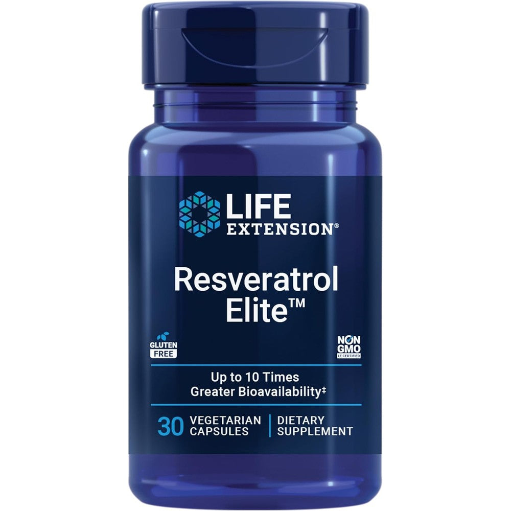 Life Extension Resveratrol Elite front bottle view supplement