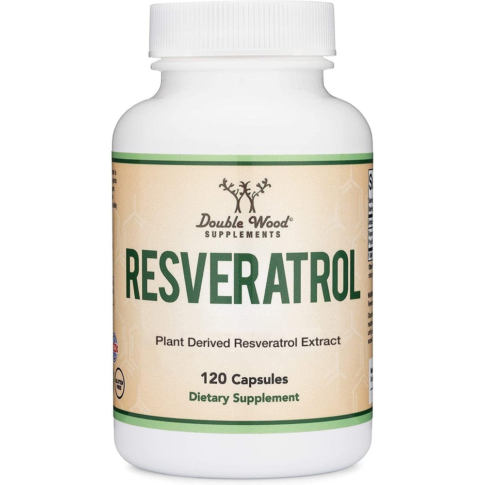 Double Wood Supplements Resveratrol 500mg front of bottle