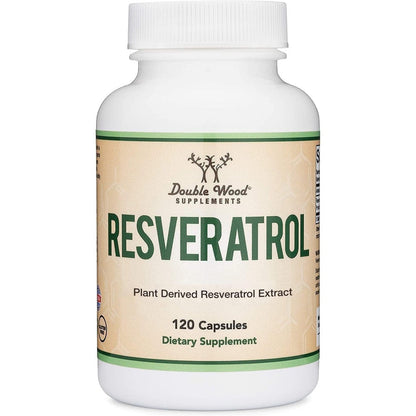 Double Wood Supplements Resveratrol 500mg front of bottle