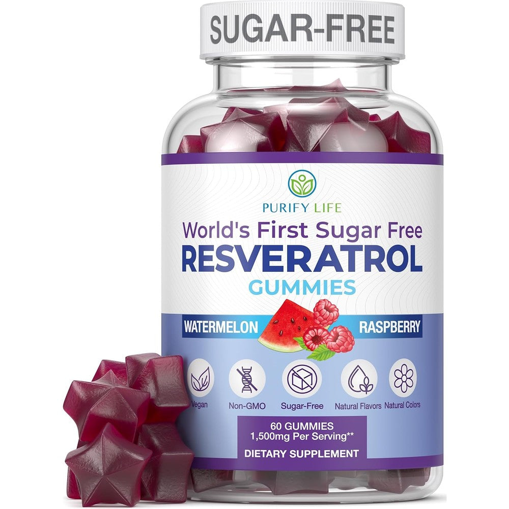 Purify Life Sugar Free Resveratrol Gummies front view