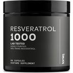 Toniiq trans resveratrol 1000mg supplement bottle front view