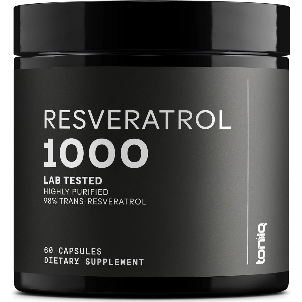Toniiq Ultra High Potency Trans Resveratrol 1000mg bottle front view