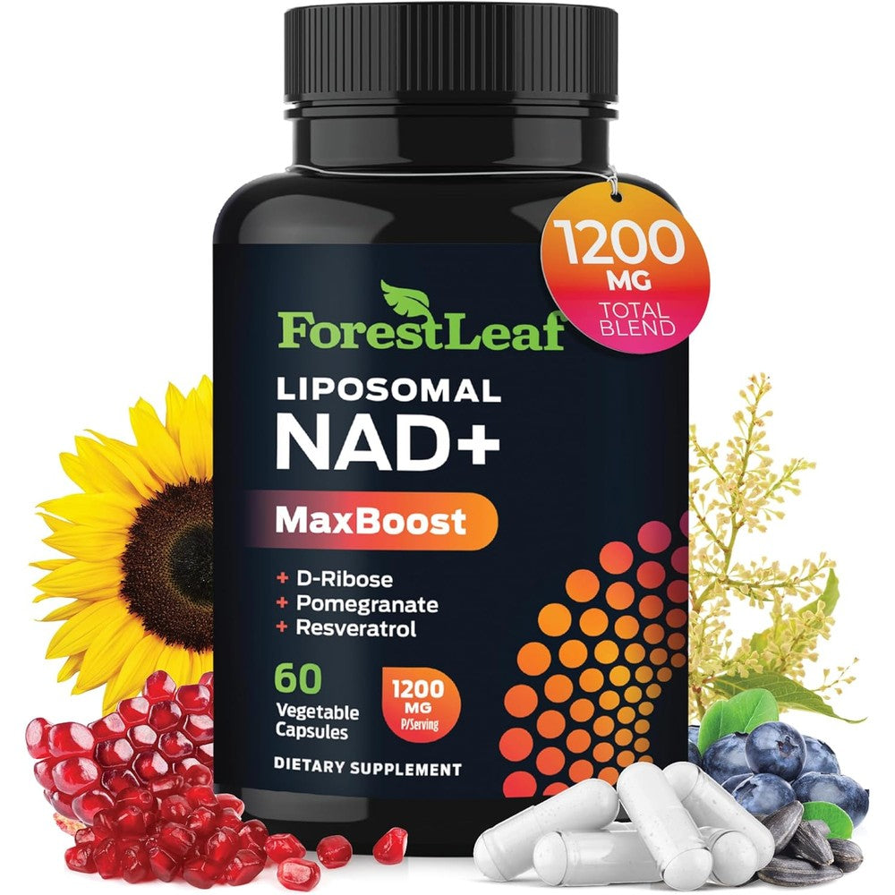 ForestLeaf Liposomal NAD Resveratrol Capsules front view bottle