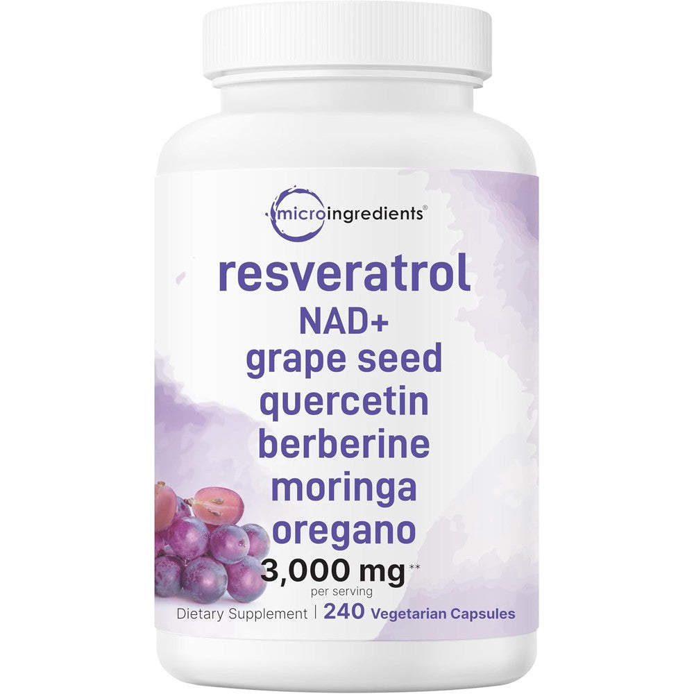 Micro Ingredients Resveratrol and NAD+ capsules for cellular energy and aging support